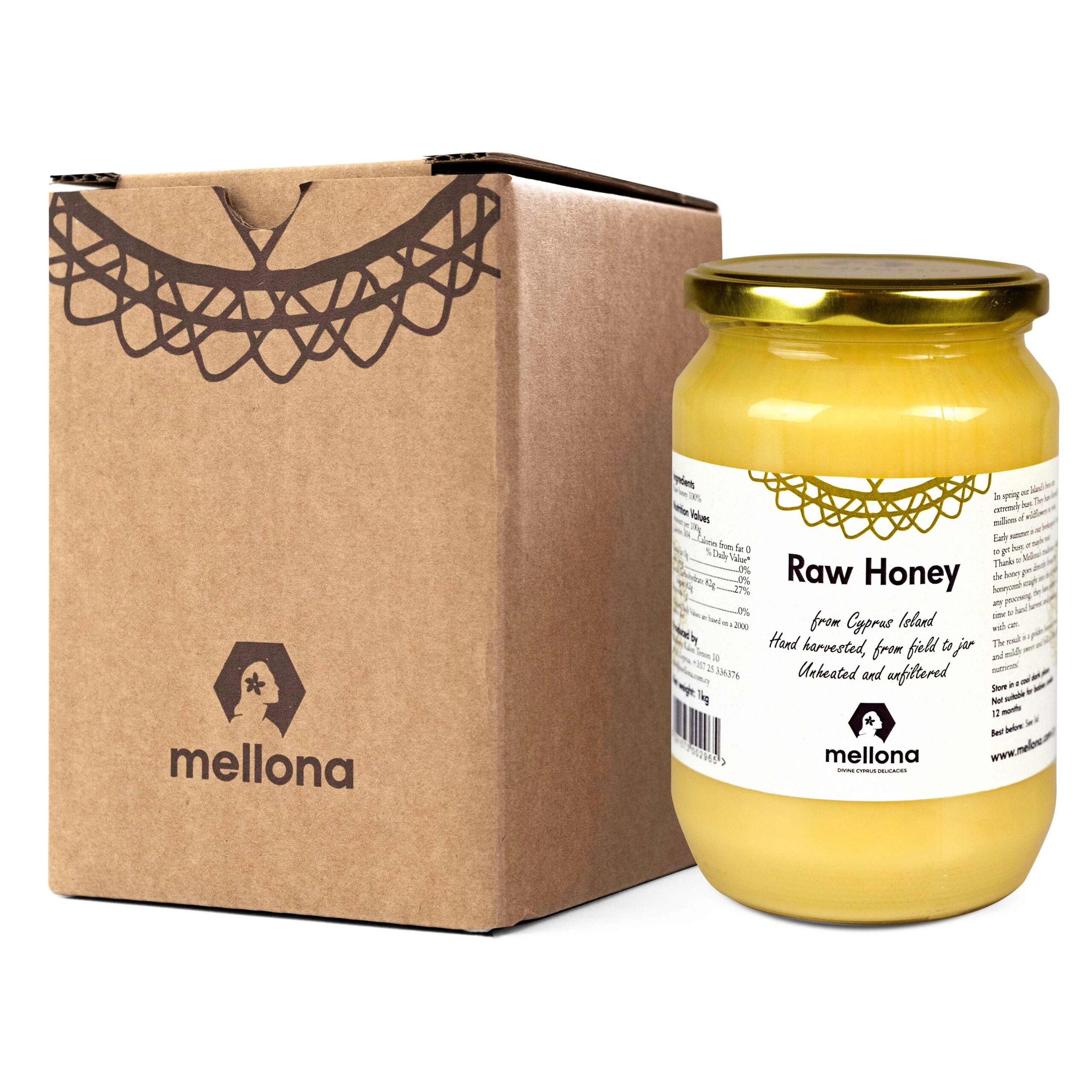 Mellona 100% Pure Natural Raw Honey 1kg Gift Box Mellona 100% Pure Natural Raw Honey 1kg Gift Box