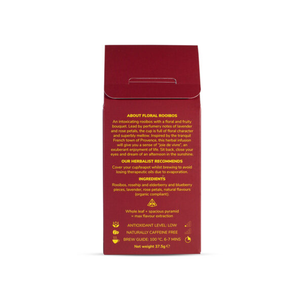 The Fine Harvest Luxury Floral Rooibos Tea 15 Compostable Tea Pyramids