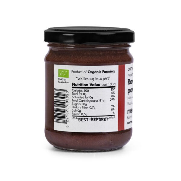 Mellona Organic Functional Raw Honey With Beetroot & Cocoa, 250g (Side)