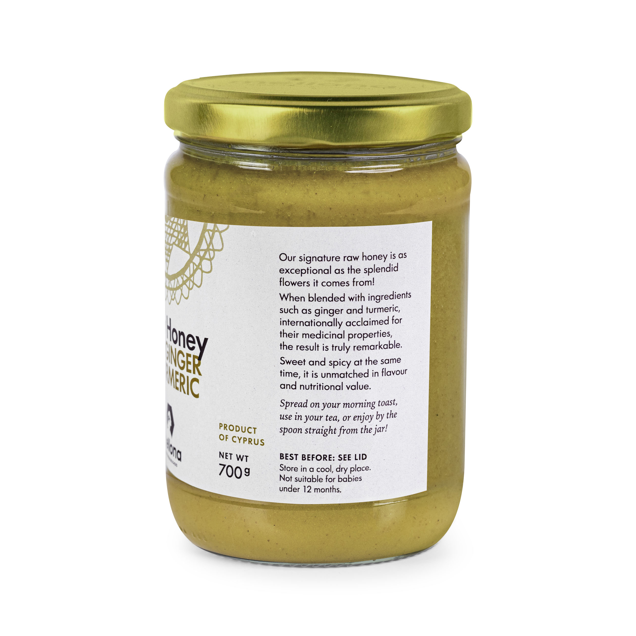 Mellona Raw Honey with Ginger and Turmeric Superfood 700g