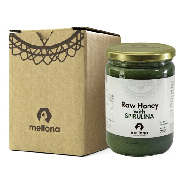 Mellona Raw Honey with Spirulina Superfood 700g