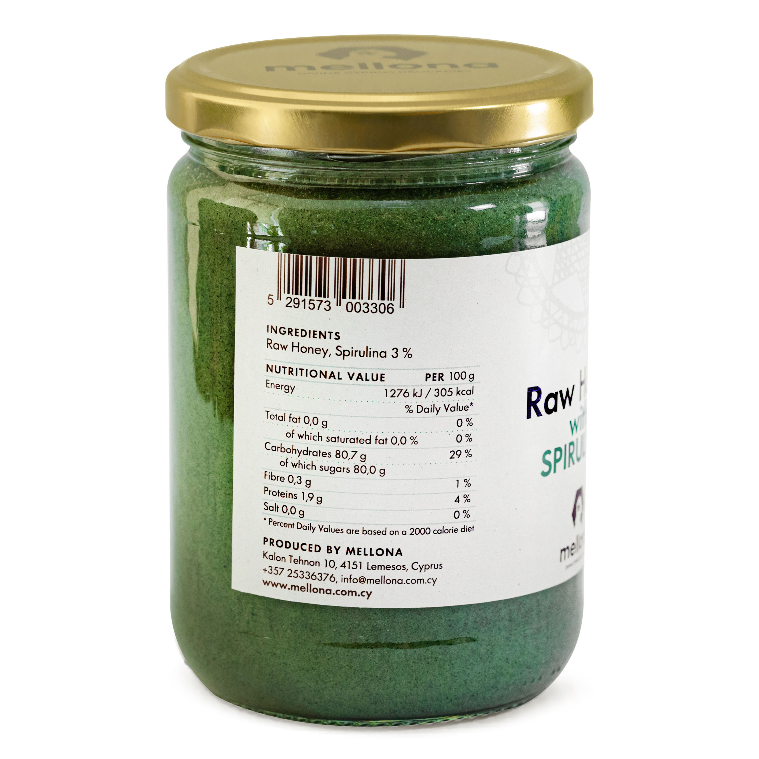 Mellona Raw Honey with Spirulina Superfood 700g