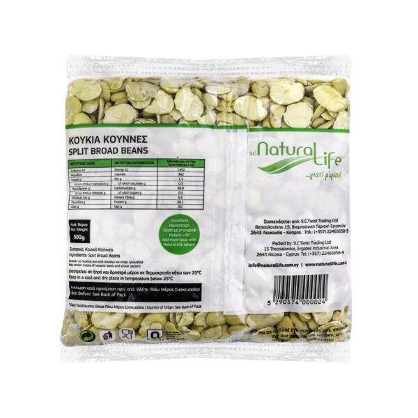 Natural Life Split Broad Beans 500g